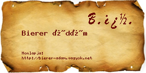 Bierer Ádám névjegykártya